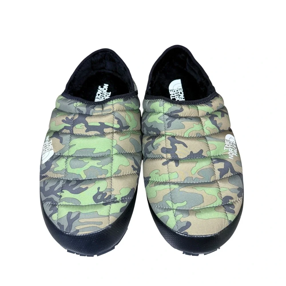 The North Face ThermoBall Traction Mules V Camo Slippers Mens 12 NF0A3UZN Green